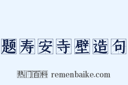 题寿安寺壁造句是什么意思的图片